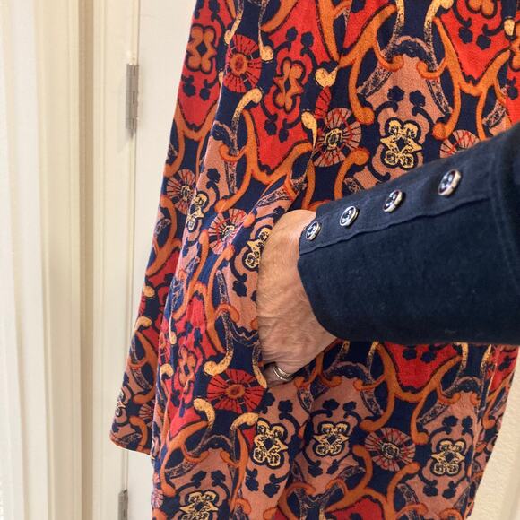 Free People Get Together tunic dress, ladies 6 boho print mini dress/tunic top - Picture 10 of 12